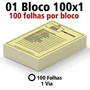 BLOCO APERGAMINHADO - 75g | 1X0 - 100 unidades | AP7526