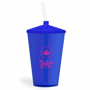 COPO TWISTER DE 600ML DE COR TRANSP COM CANUDO COLORIDO - 10g | 1X0 - 500 unidades | BAUER0280