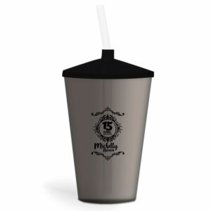 COPO TWISTER DE 600ML DE COR TRANSP COM CANUDO COLORIDO - 10g | 1X0 - 50 unidades | BAUER0283