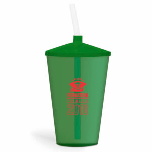 COPO TWISTER DE 600ML DE COR TRANSP COM CANUDO COLORIDO - 10g | 1X0 - 100 unidades | BAUER0302