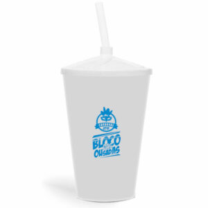 COPO TWISTER DE 600ML DE COR LEITOSA COM CANUDO TRANSPARENTE - 10g | 1X0 - 300 unidades | BAUER0327