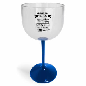 TAÇA DE GIN DE 580ML DE COR CRISTAL E HASTE COLORIDA - 10g | 1X0 - 300 unidades | BAUER0645