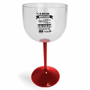 TAÇA DE GIN DE 580ML DE COR CRISTAL E HASTE COLORIDA - 10g | 1X0 - 300 unidades | BAUER0651