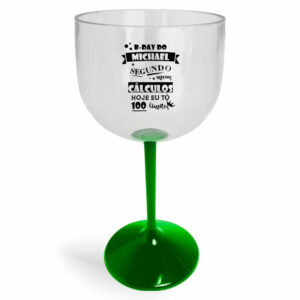 TAÇA DE GIN DE 580ML DE COR CRISTAL E HASTE COLORIDA - 10g | 1X0 - 300 unidades | BAUER0657