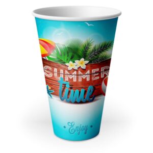 ECO COPO LABEL BRANCO - 500ML - PLÁSTICO INJETADO - 10g | 4X0 - 1000 unidades | BERNAD009