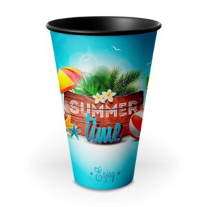 ECO COPO LABEL PRETO - 500ML - PLÁSTICO INJETADO - 10g | 4X0 - 50 unidades | BERNAD015