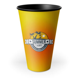 ECO COPO LABEL PRETO - 500ML - PLÁSTICO INJETADO - 10g | 4X0 - 2000 unidades | BERNAD020