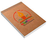 CADERNETA - CAPA BROCHURA E COLA KRAFT 250G - MIOLO AP 75G - 250g | 4X0 - 10 unidades | CDK10B