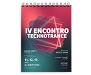 CADERNETA- CAPA MALEÁVEL COUCHÊ 300G - WIRE O - MIOLO AP 75G - 300g | 4X0 - 100 unidades | CDR100C1