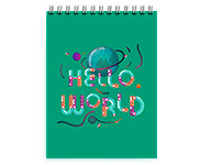 CADERNETA- CAPA MALEÁVEL COUCHÊ 250G - WIRE O - MIOLO AP 75G - 150g | 4X0 - 50 unidades | CDR50