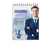 CADERNETA- CAPA MALEÁVEL COUCHÊ 300G - WIRE O - MIOLO AP 75G - 300g | 4X0 - 48 unidades | CDR50C1