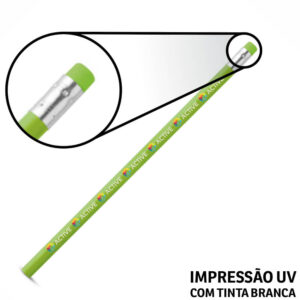 LÁPIS COM BORRACHA - 10g | 4X0 - 100 unidades | GIFT1349