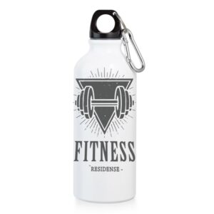 94623 SQUEEZE DE ALUMINIO COM MOSQUETAO - 500ML -BRANCO - 10g | 1X0 - 5 unidades | GIFT2676