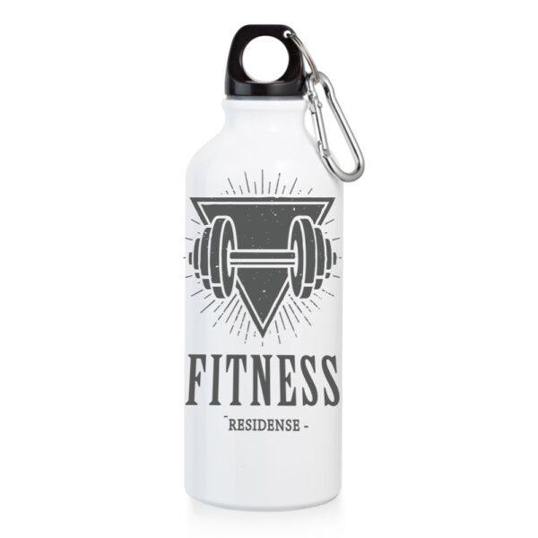 94623 SQUEEZE DE ALUMINIO COM MOSQUETAO - 500ML -BRANCO - 10g | 1X0 - 5 unidades | GIFT2676