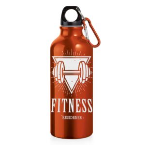 94623 SQUEEZE DE ALUMINIO COM MOSQUETAO - 500ML -LARANJA - 10g | 1X0 - 5 unidades | GIFT2682
