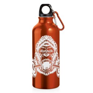 94623 SQUEEZE DE ALUMINIO COM MOSQUETAO - 500ML -LARANJA - 10g | 1X0 - 10 unidades | GIFT2683