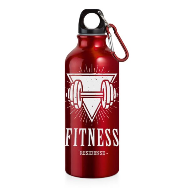 94623 SQUEEZE DE ALUMINIO COM MOSQUETAO - 500ML -VERMELHO - 10g | 1X0 - 5 unidades | GIFT2691