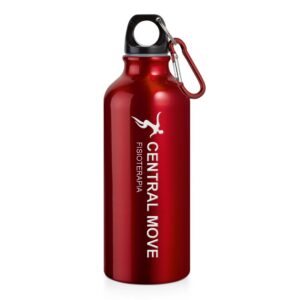 94623 SQUEEZE DE ALUMINIO COM MOSQUETAO - 500ML -VERMELHO - 10g | 1X0 - 10 unidades | GIFT2710
