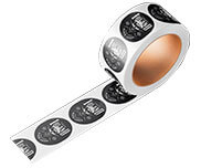 ADESIVO VINIL TRANSPARENTE COM TINTA BRANCA BOBINA - ROTULO - 120g | 4X0 - 500 unidades | RBTB07CP