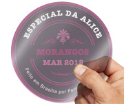 ADESIVO VINIL TRANSPARENTE TINTA BRANCA - 120g | 4X0 - 100 unidades | ROT21