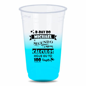COPO DESCARTÁVEL - 300ML - IMPRESSÃO SILK - DEGRADÊ - 10g | 1X1 - 50 unidades | TEDCAM001