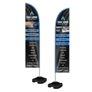 WIND BANNER - TECIDO OXFORD - HASTE DE ALUMINIO - 30g | 4X4 - 5 unidades | WBFFV1C5