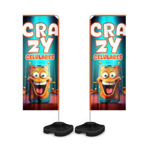 WIND BANNER - TECIDO OXFORD - HASTE DE ALUMINIO - 30g | 4X4 - 5 unidades | WBRFV1CM5