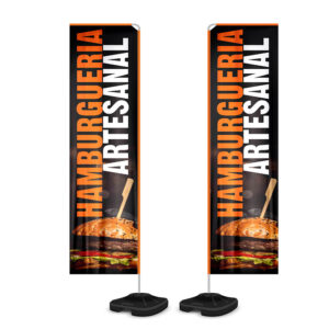 WIND BANNER - TECIDO OXFORD - HASTE DE ALUMINIO - 30g | 4X4 - 5 unidades | WBRFV2CGG5