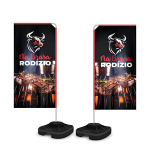 WIND BANNER - TECIDO OXFORD - HASTE DE ALUMINIO - 30g | 4X4 - 5 unidades | WBRFV2CP5